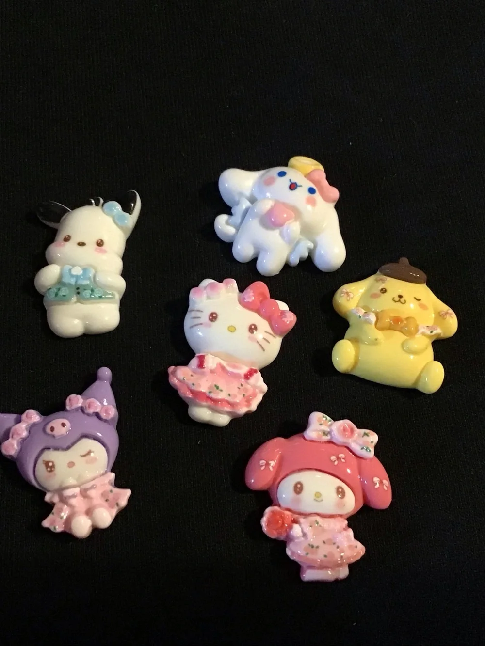 Set of six mini magnets with cute Sanrio characters